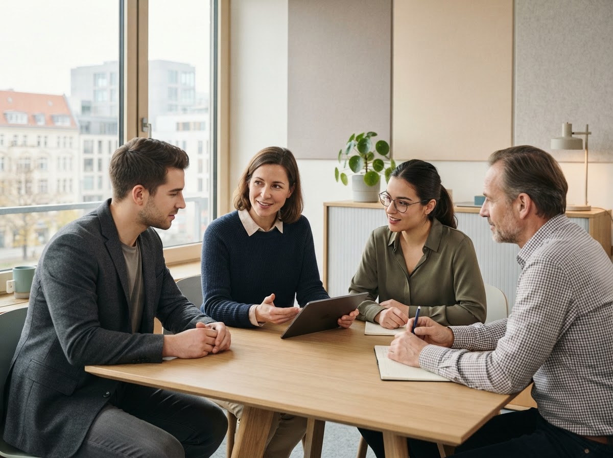 Nimble Frost Team bei der Analyse von Marktdaten am Bildschirm